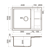 Мойка кухонная Omoikiri Sumi 65A WH 4993861 Artceramic, белый схема 2