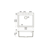 Мойка кухонная Omoikiri Bosen 57-BL 4993145 черная схема 2