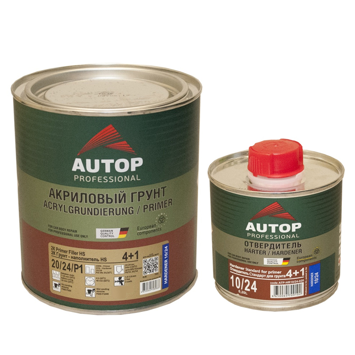 Autop 2K Primer Filler HS Standart 4+1 Грунт-наполнитель белый + отвердитель, объем 800мл. + 200мл.