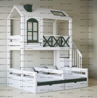 Кровать трехъярусная домик угловой Felicia Trio №3R