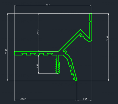 Теневой потолочный профиль Pro Design Gipps 594 белый