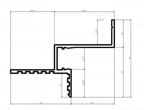 Парящий потолочный профиль Pro Design Gipps 602 Белый