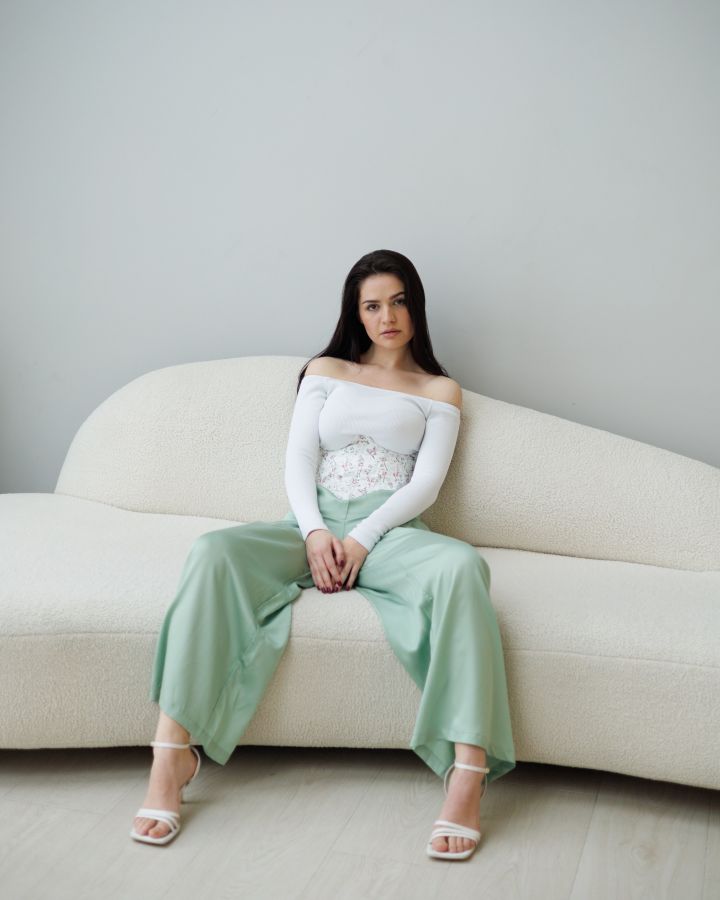 Брюки бесшовные из бамбука фисташка