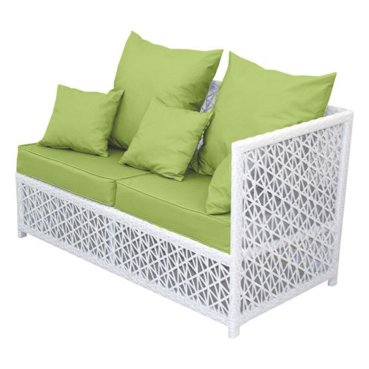 Диван VEIL 2-местный с комплектом подушек левый/правый (Полумесяц 7-10 мм, Белый)