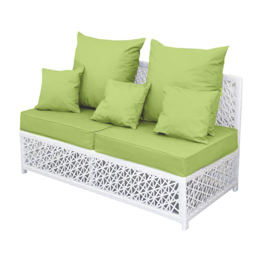 Диван VEIL 2-местный с комплектом подушек прямой (Полумесяц 7-10 мм, Белый)