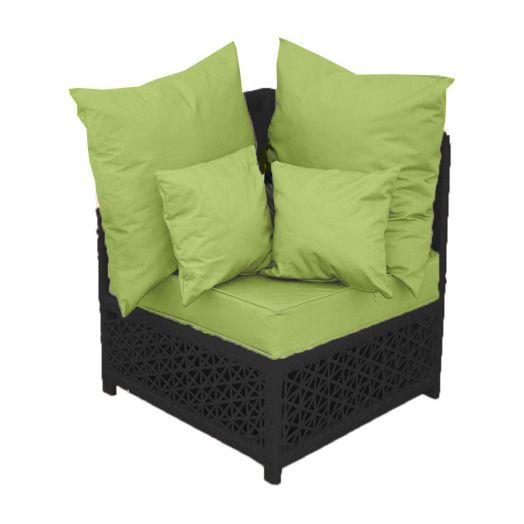 Кресло VEIL угловое с комплектом подушек (Полумесяц 7-10 мм, Чёрный)