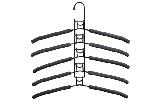 Вешалка-трансформер для одежды 5 в 1, 38x40, 
«ГИНГО», металл, пена, чёрная