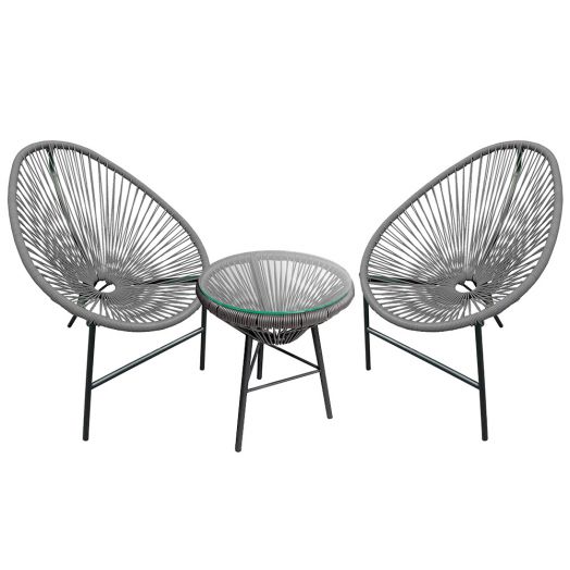 Стол ACAPULCO со стеклом (Прут soft серый)