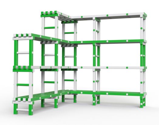 Стеллаж - горка. cтационарный пластиковый в бассейн