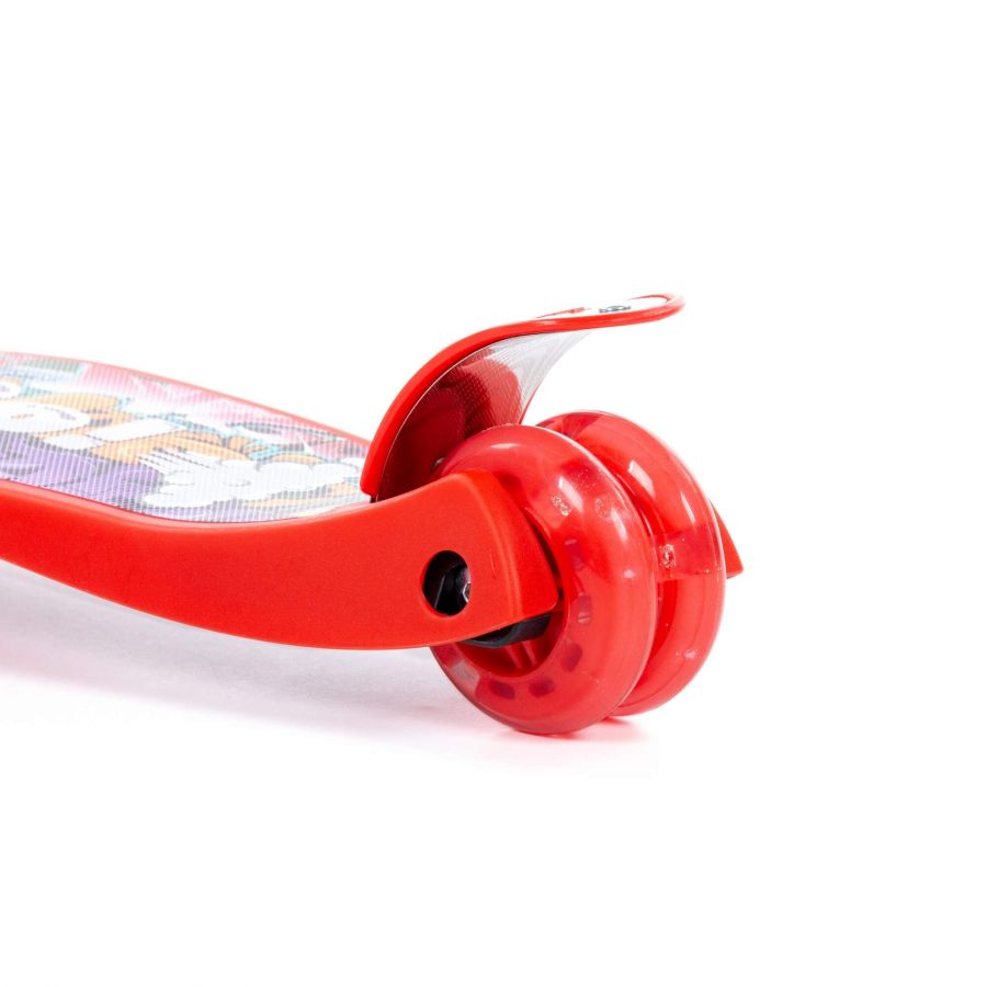 # 0072C Детский самокат (со складной ручкой) (с наклейкой V1) (красно-чёрный) (в коробке)