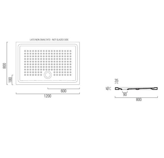 Душевой поддон GSI 439811 120х80 см схема 2