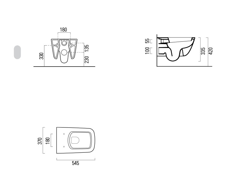Подвесной унитаз GSI Sand 9015 54,5х37