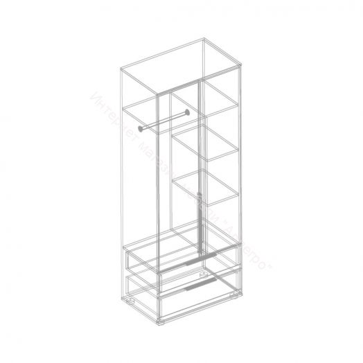 Шкаф 2-ств. с 2 ящиками "Лео 2" 800