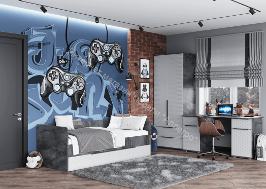 Шкаф 2-ств. с 2 ящиками "Лео 2" 800