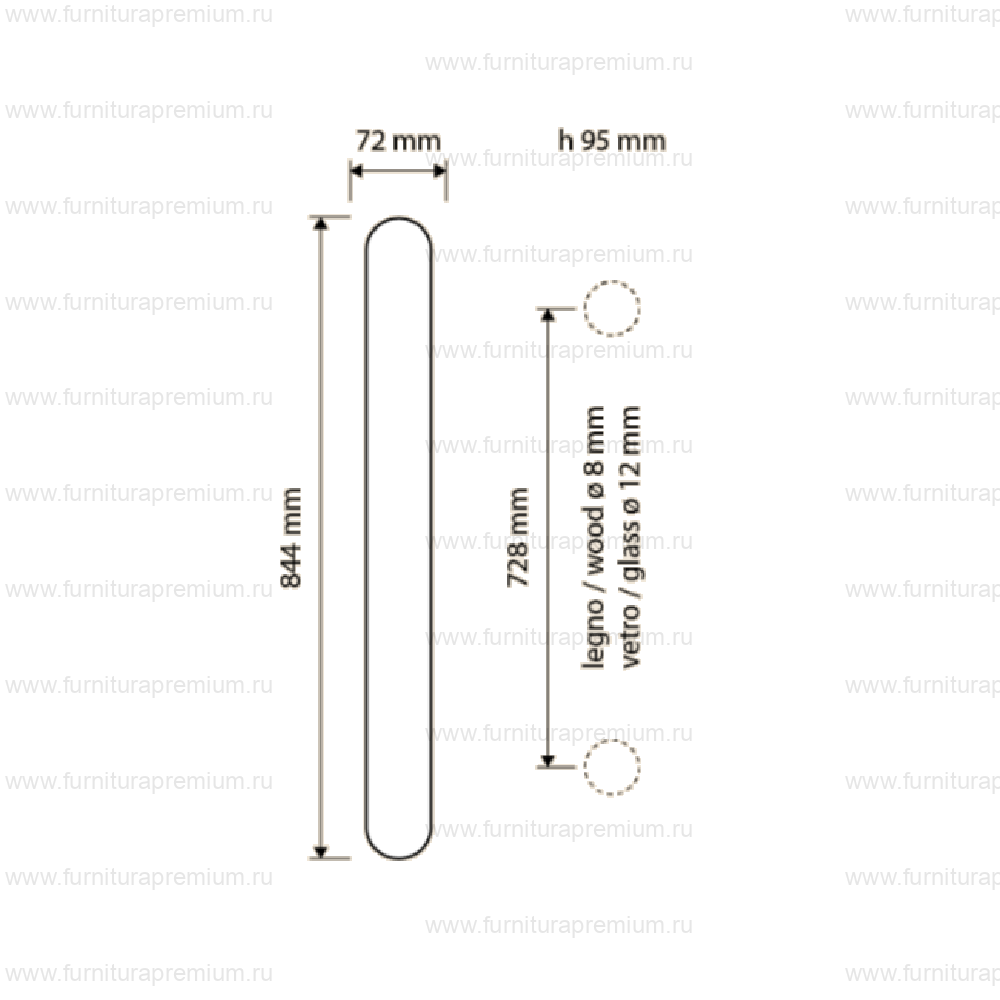 Ручка-скоба Linea Cali Jewel 1752 MN 728