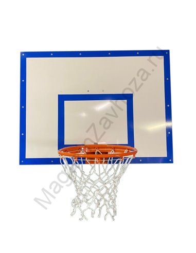 Щит баскетбольный 1200х900, стеклопласт, с кольцом, сеткой AV436/50
