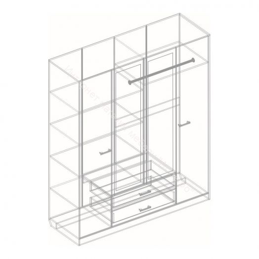 Шкаф 4-х створчатый с зеркалом "Милана"