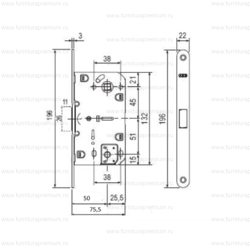Замок AGB Mediana Polaris WC (B06202.50) сантехн.