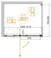 Душевой уголок без поддона Cezares хромированный 130х90 см схема 4