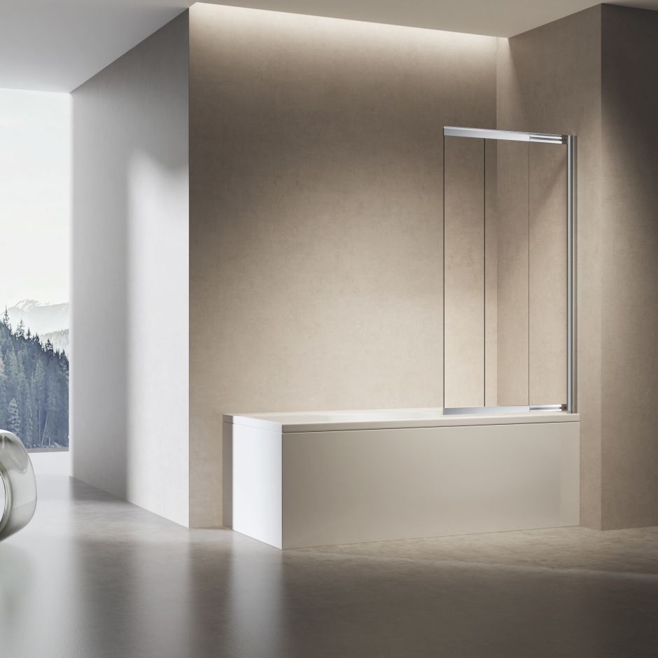 Изображение Прозрачная правая шторка для ванны Vincea VS-6E900CL-R 90 смх140 см