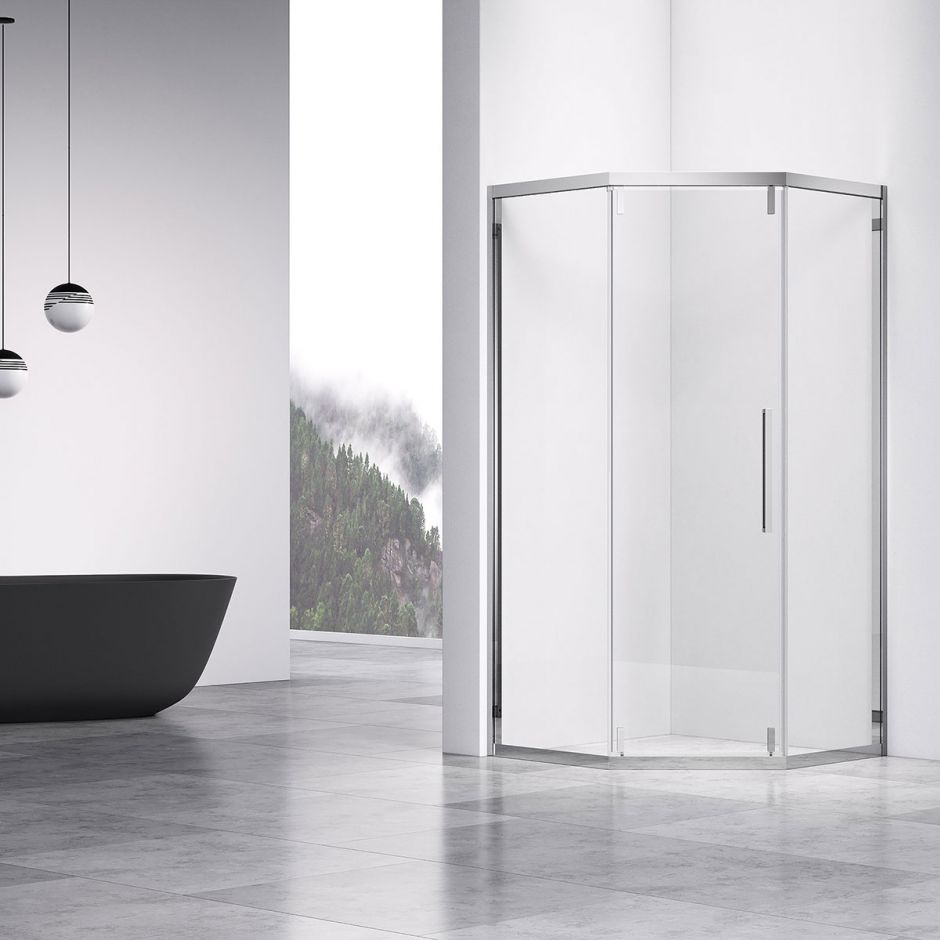 Изображение Пятиугольный душевой уголок Vincea VSP1-4SH100CL 100х100 см