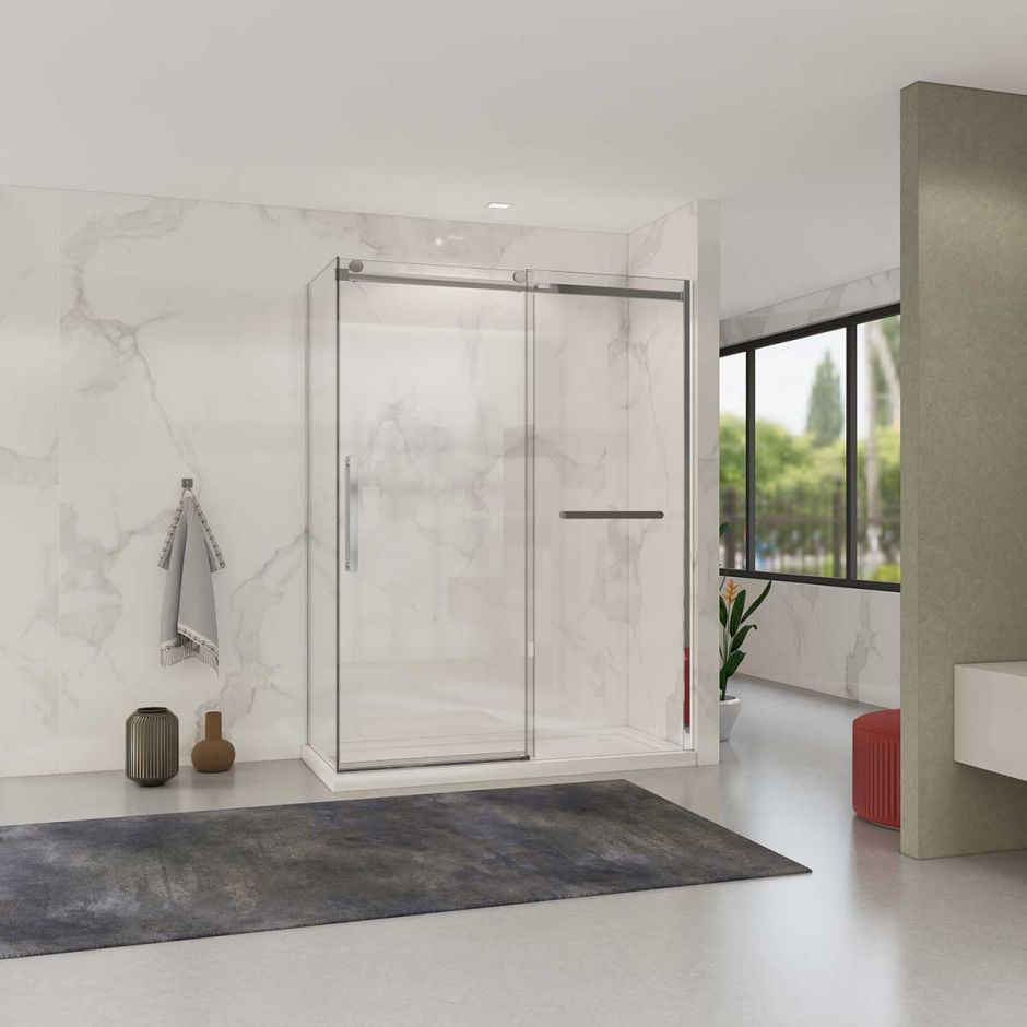 Изображение Однодверный душевой уголок Vincea VSR-1CS9014CL 140х90 см