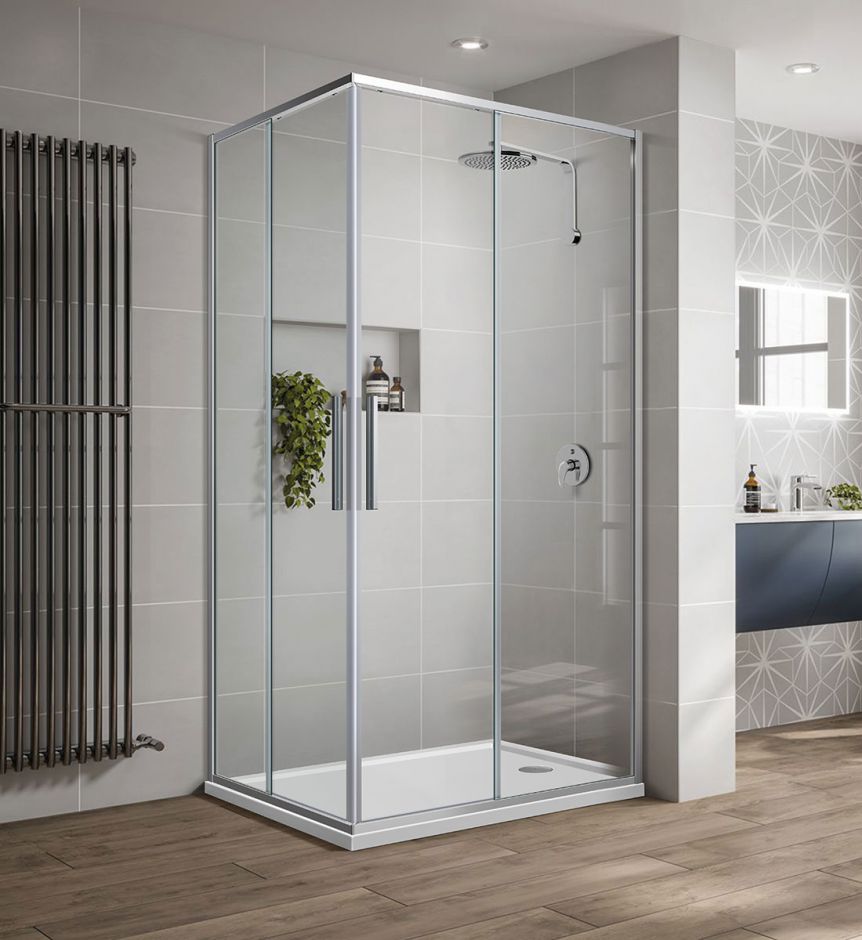 Изображение Двухдверный душевой уголок Vincea VSS-2SU8010CL 100х80 см