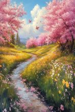 Фон стена "Sakura wall №2"