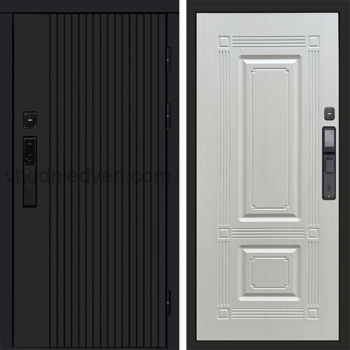 Входная дверь Termo-door ТВИСТ BLACK с электрозамком - Мадрид Лиственница