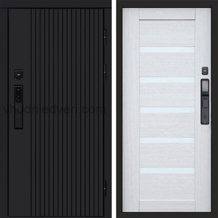 Входная дверь Termo-door ТВИСТ BLACK с электрозамком - Царга Лиственница