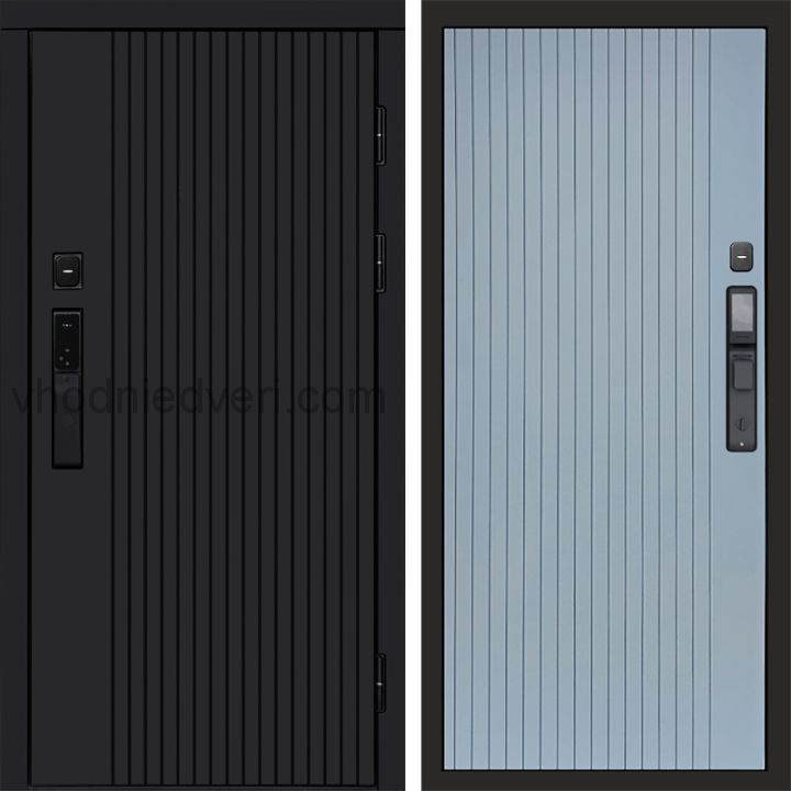Входная дверь Termo-door ТВИСТ BLACK с электрозамком - Flat Грей софт