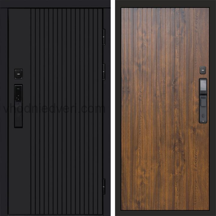 Входная дверь Termo-door ТВИСТ BLACK с электрозамком - Flat Дуб