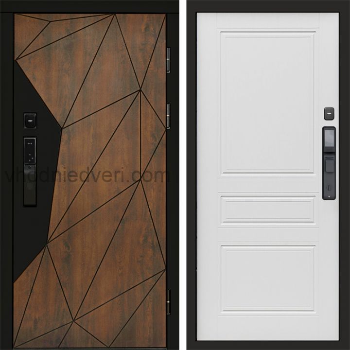 Входная дверь Termo-door ГЕОМЕТРИЯ с электрозамком - Классика Лиственница