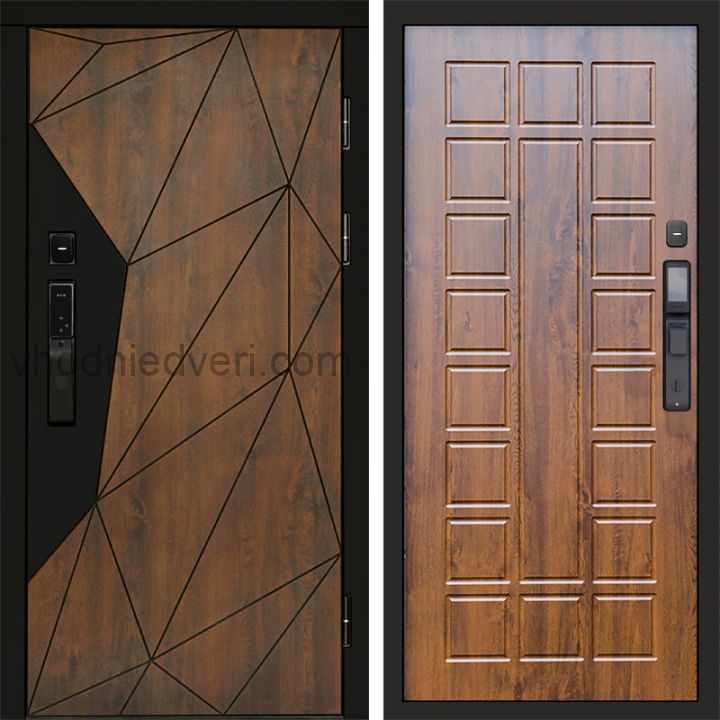 Входная дверь Termo-door ГЕОМЕТРИЯ с электрозамком - Престиж Дуб