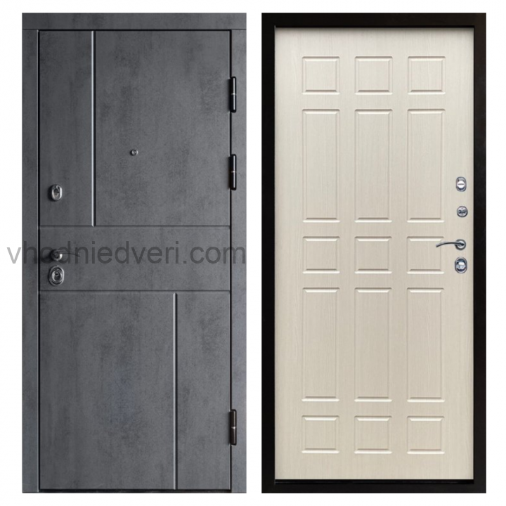 Входная дверь Termo-door Вертикаль Бетон - Престиж Бежевый матовый