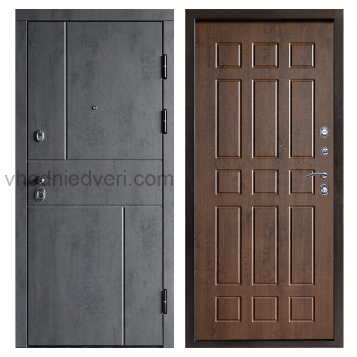 Входная дверь Termo-door Вертикаль Бетон - Престиж Дуб