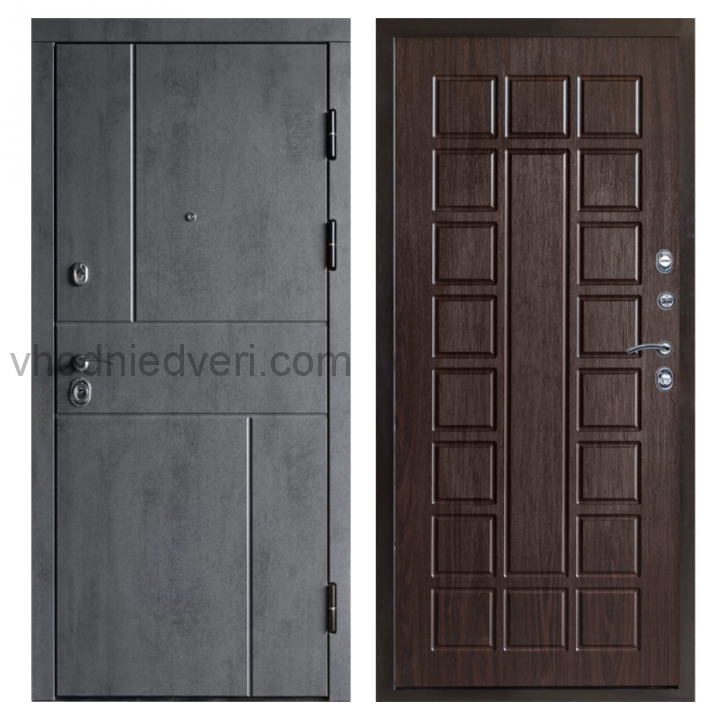 Входная дверь Termo-door Вертикаль Бетон - Престиж Венге