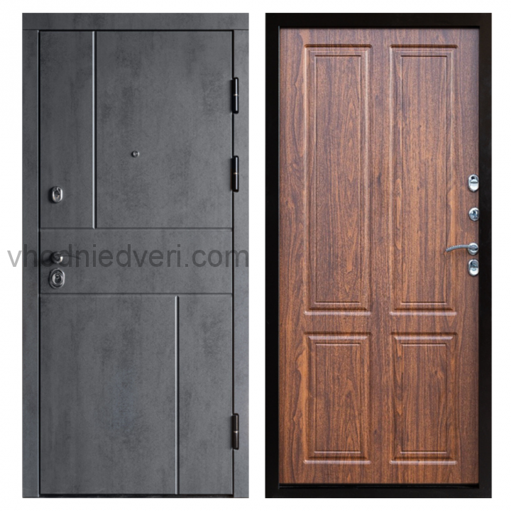 Входная дверь Termo-door Вертикаль Бетон - Орех стандарт