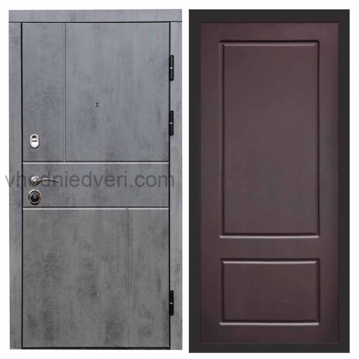 Входная дверь Termo-door Вертикаль Бетон - Марсель Шоколад