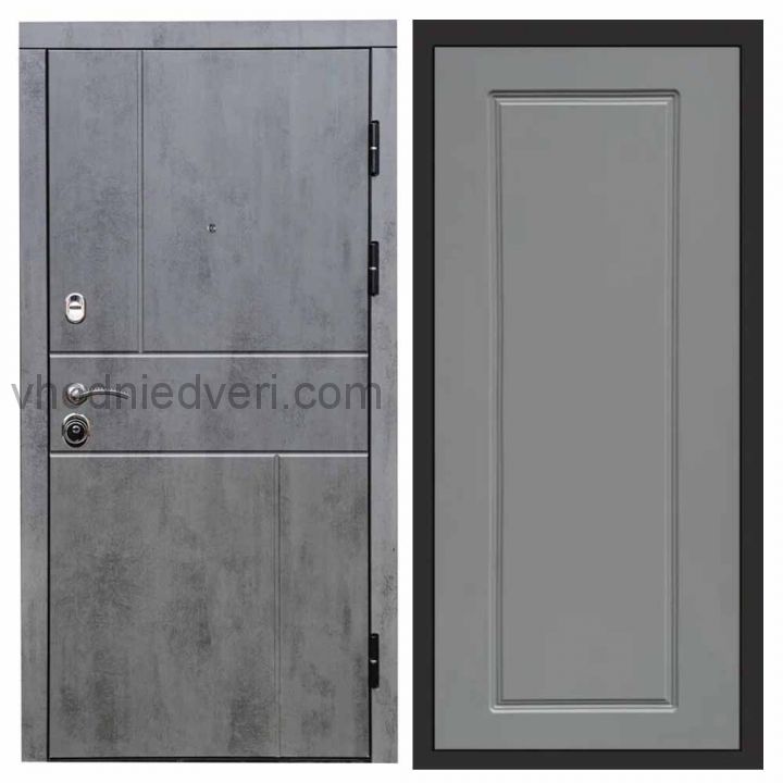 Входная дверь Termo-door Вертикаль Бетон - Гранд Грей софт