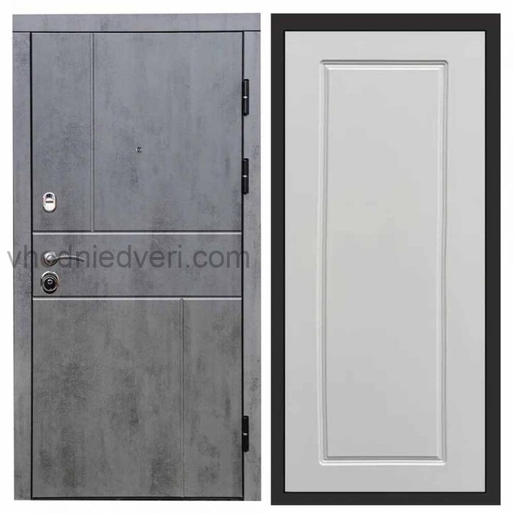 Входная дверь Termo-door Вертикаль Бетон - Гранд Слоновая кость