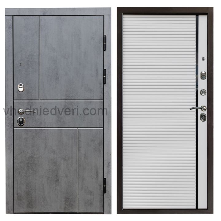 Входная дверь Termo-door Вертикаль Бетон - Porte white
