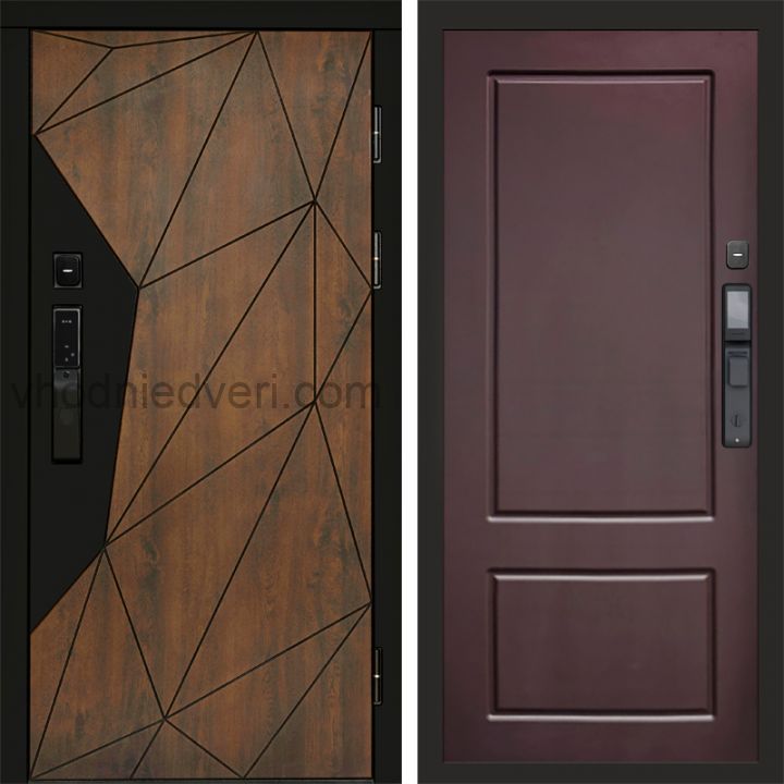 Входная дверь Termo-door ГЕОМЕТРИЯ с электрозамком - Марсель Шоколад