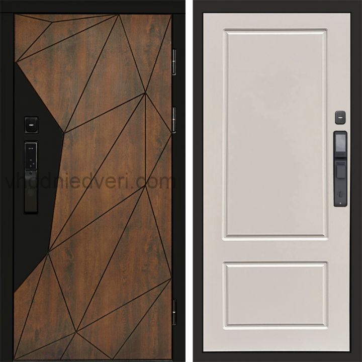 Входная дверь Termo-door ГЕОМЕТРИЯ с электрозамком - Марсель Слоновая кость