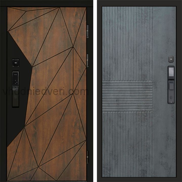 Входная дверь Termo-door ГЕОМЕТРИЯ с электрозамком - Мастино Бетон темный