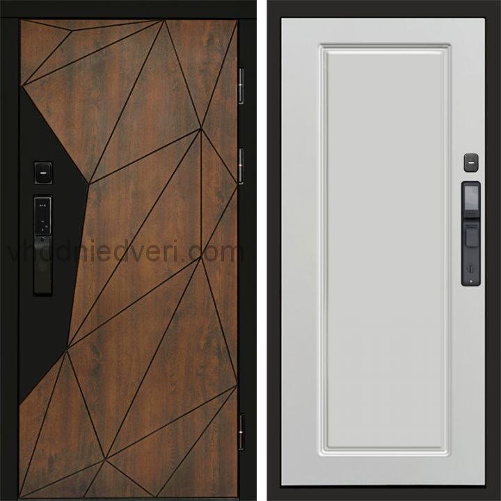 Входная дверь Termo-door ГЕОМЕТРИЯ с электрозамком - Гранд Белый софт