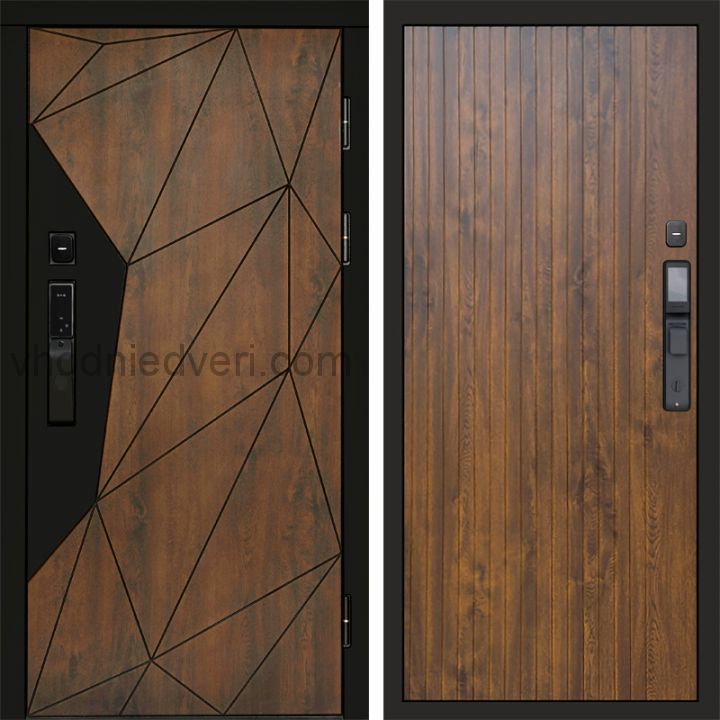 Входная дверь Termo-door ГЕОМЕТРИЯ с электрозамком - Flat Дуб