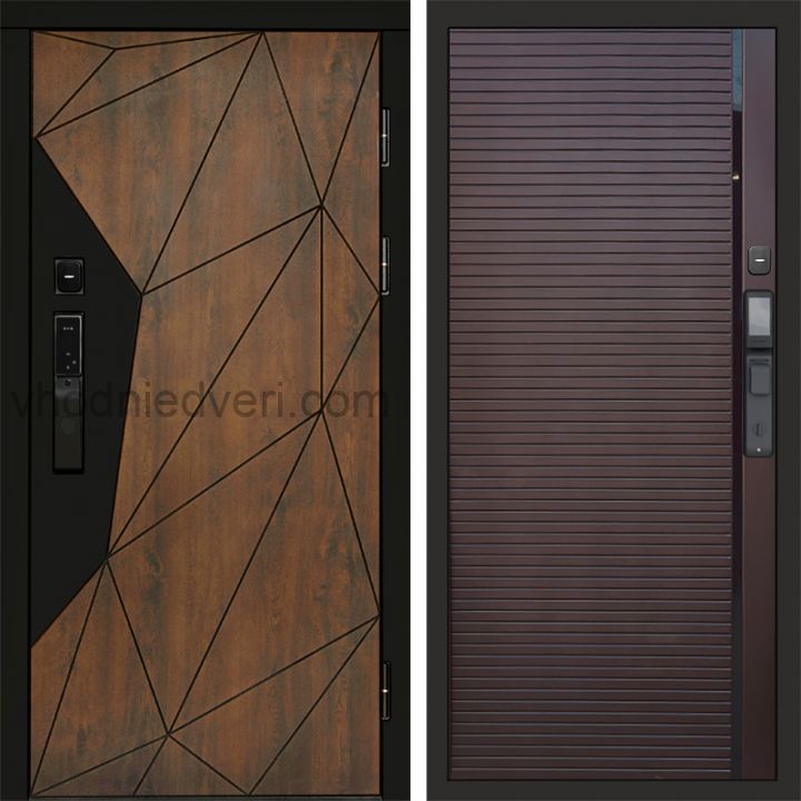 Входная дверь Termo-door ГЕОМЕТРИЯ с электрозамком - Porte Шоколад