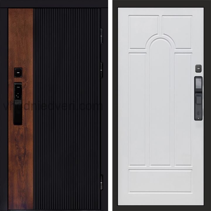 Входная дверь Termo-door ПРЕСТИЖ с электрозамком - Арка Белое дерево