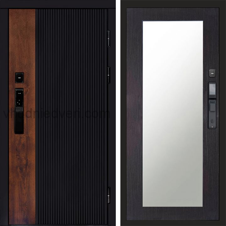 Входная дверь Termo-door ПРЕСТИЖ с электрозамком - Зеркало Триумф Венге